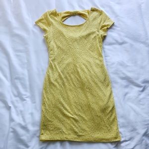 Forever 21 Yellow Eyelet Minidress